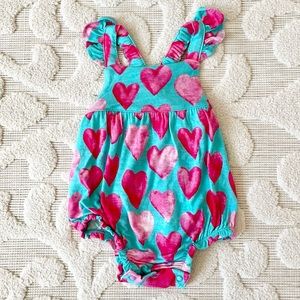 Posh Peanut Queen of Hearts bubble romper 3-6M